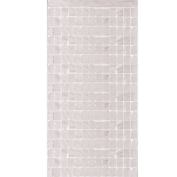 2m Firkantet Shimmer Pailletter Væg Baggrund Gardin Pailletter Væg Baggrund Bryllup Fødselsdag Fest Tilbehør Dekoration silver