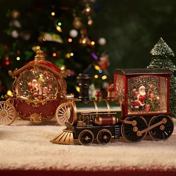 Julegave Juleaften Musikdåse Tog Musikdåse Krystalkugle ornamenter colored Santa Claus
