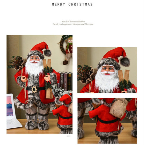 Julemandsfigur Traditionel julestående figur Santa 45cm