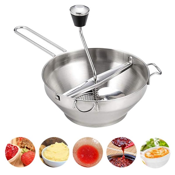 Kartoffel Ricer Professional Masher Manuel Juicer Presser Køkkenværktøj i rustfrit stål silver