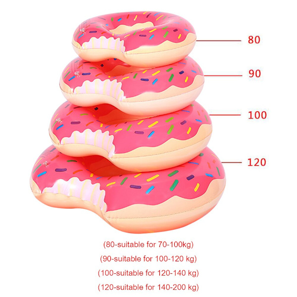 Summer Seat Ring Lelu Poiju Patja Puhallettava Uimarengas Paksutettu PVC Kesä Rantalelu pink 120cm