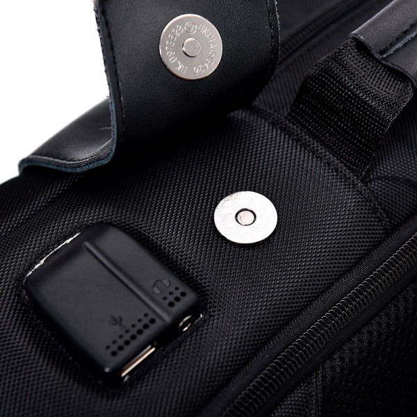Ryggsäck Herr USB Laddning Vattentät Laptop Oxford Väska black 30*10*45cm