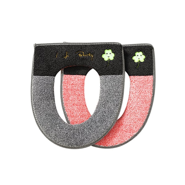 Husholdnings blødt vaskbart toiletsædebetræk Mat black+gray 43*37cm