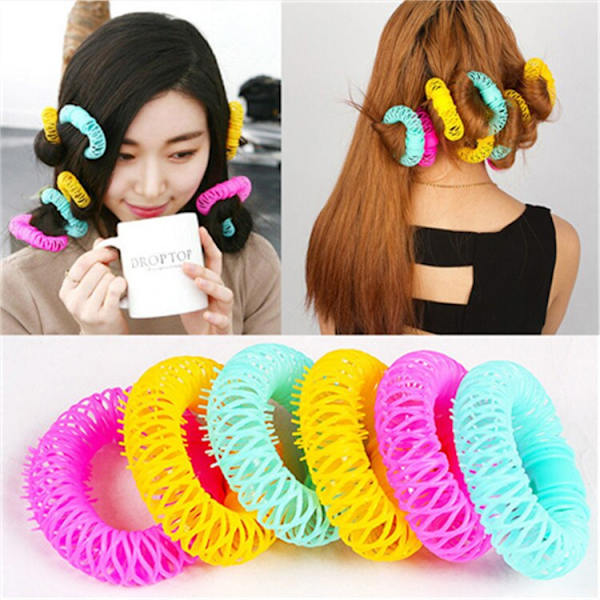 Hårkrøller Hår Donuts Hårstyling Roller Barber Bendy Curls colorful 8pcs
