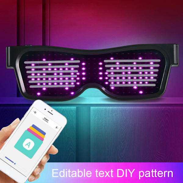 Fest Disco Bar Vin Dynamisk Blinkende LED-briller red