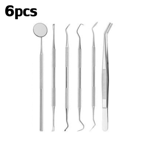 Dental spegel verktygssats i rostfritt set 6pcs