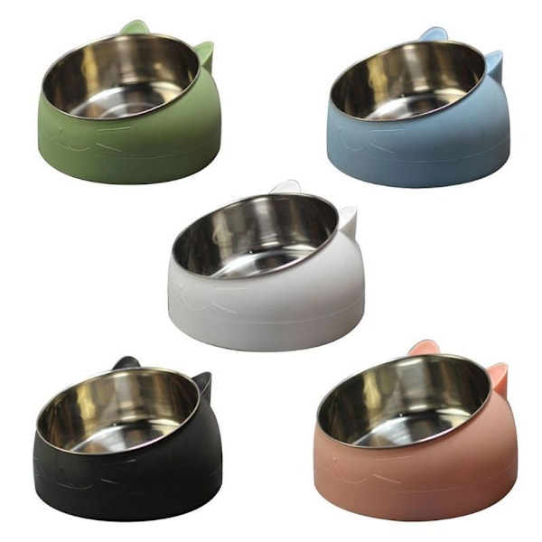 Pet Tilted Rostfritt stål foderbehållare halkfri bas black 200ml
