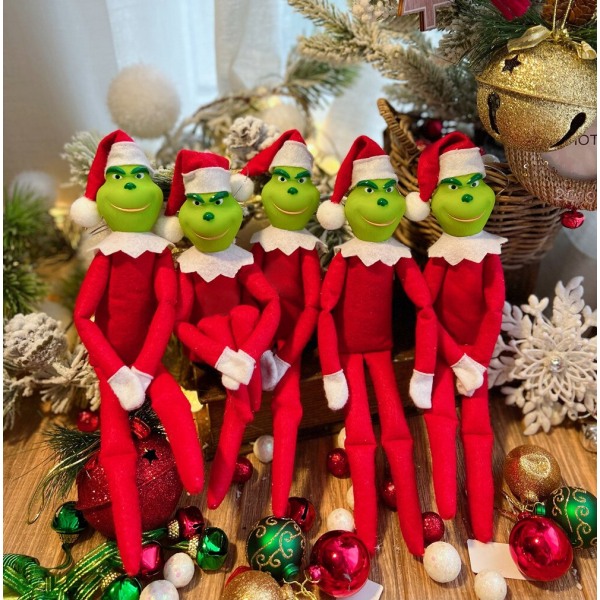 32cm Christmas Elf Doll Grinch Ornament Julhänge red