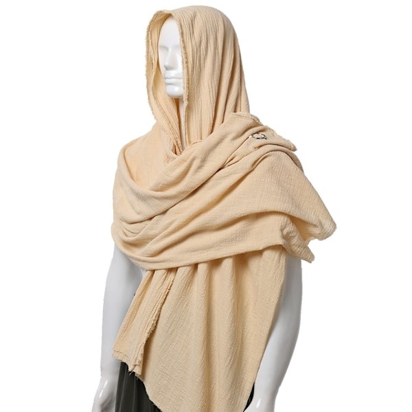 Vintage Pirate Scarf Medeltida Hood Cloak Halloween Cosplay Medeltiden Shoulder Cowl beige