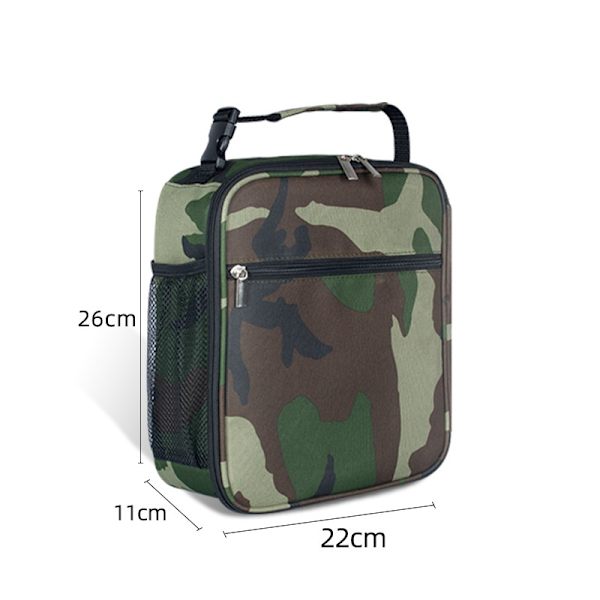 Bärbar isolering Lunchväska Thermal Lunch Box Tote Handväska armygreencamo