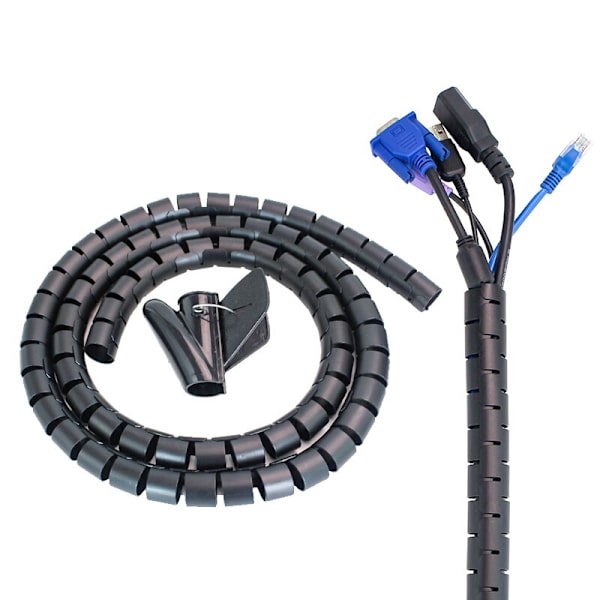Flexibelt spiralrörskabelskydd för organizer white 10mm