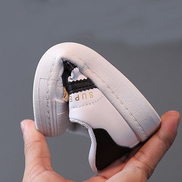 Sneakers til børn Modedesign til børn Hvide skridsikre fritidssko til drenge piger gold 29 (Inner 18cm)