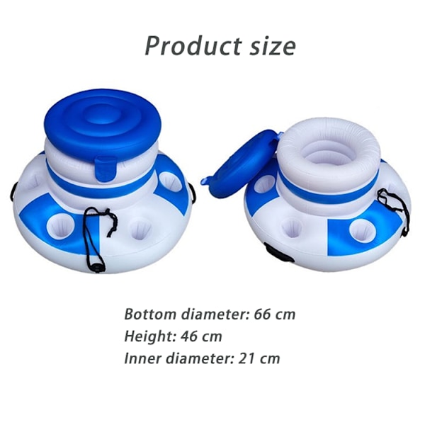 Øl Vand Isterninger Oppustelig Ice Bucket Float Cup Holder white+blue