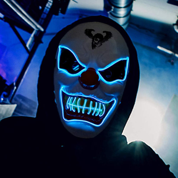 halloween skräck clown glödande mask skräck rekvisita red