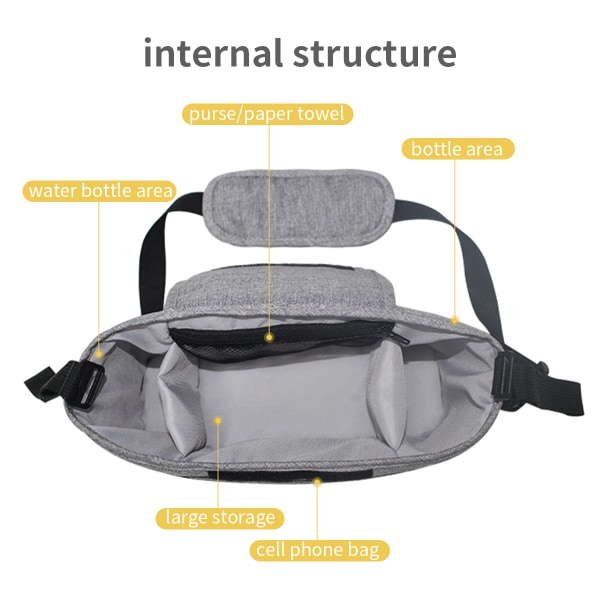 Baby klapvogn ammeble-ble-ophængetaske gray 30cm*17cm*12cm