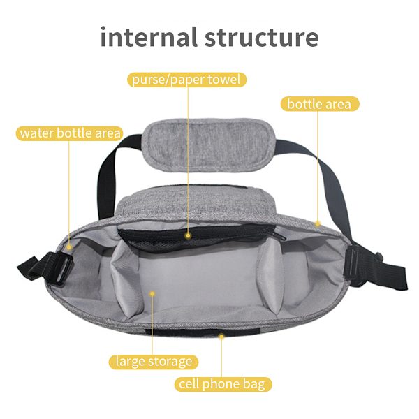 Baby rattaiden imetysvaippavaippariippuva pussi gray 30cm*17cm*12cm