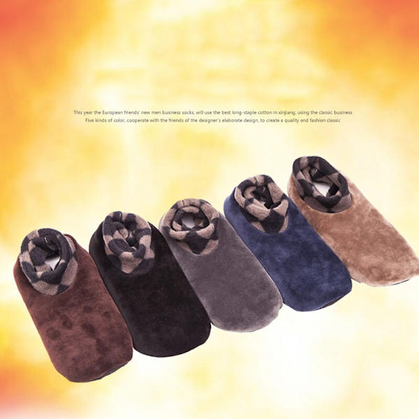 Män Kvinnor Tjocka Vinter Varma strumpor Halkfria inomhusgolv Mjuk Casual Slipper Strumpor Black Female