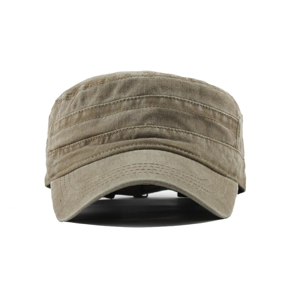 Klassiset vintage litteät miesten pestyt lippalakit khaki
