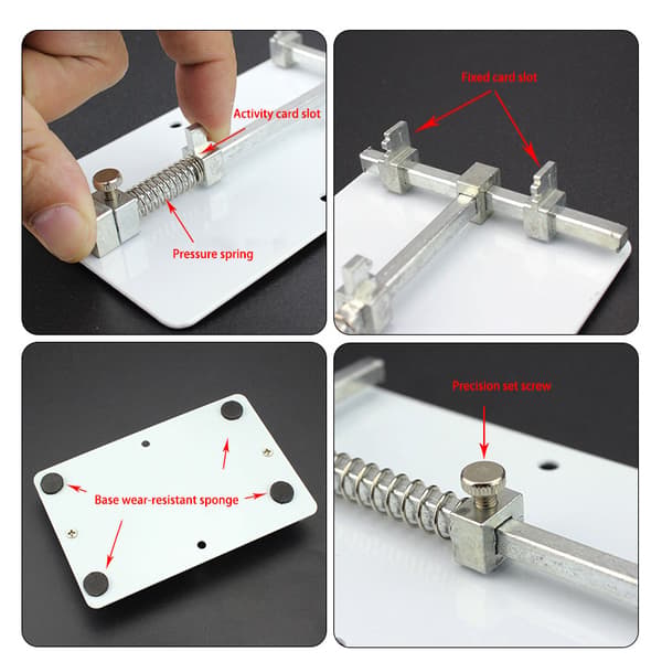 Universal Circuit Board Holder Reparationsværktøj silver 12*8*2.2cm