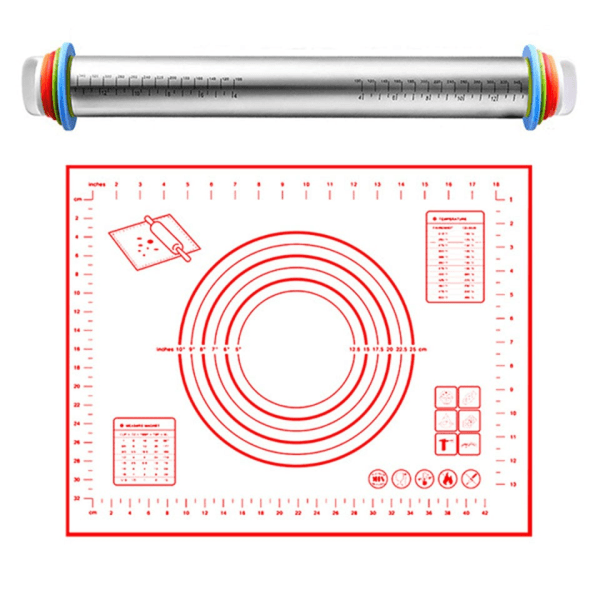 Bakning Cookie Bakverk Pizza Kavel Bakning Bakelse Mat Set black Silicone pad