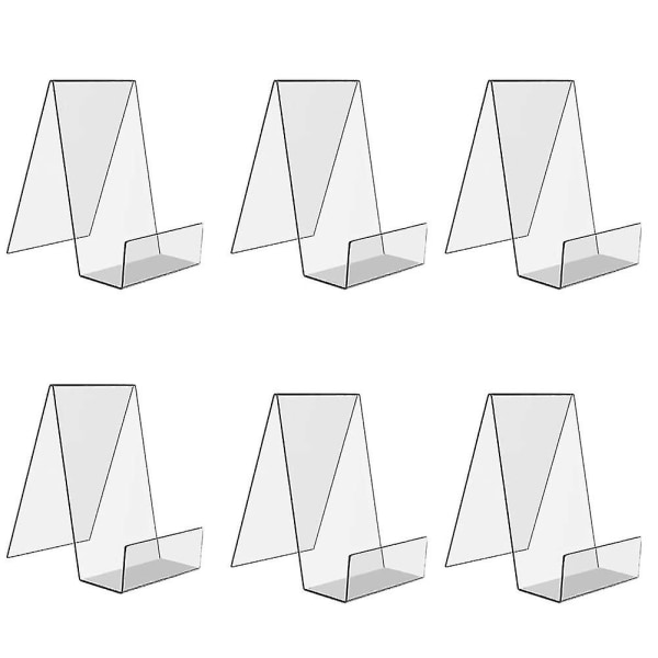 6-pack genomskinligt bokställ i akryl, genomskinligt bokställ, bogställ for visning, bokhylla og akryl for visning