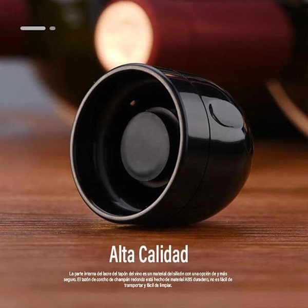 Silikonförseglad propp Wine Champagne Bottles Sealer Cap black 3pcs