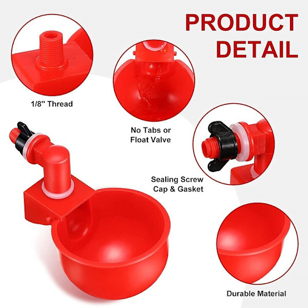 2/4/6 kpl automaattisia kanavesikuppeja siipikarjaa red 2pcs