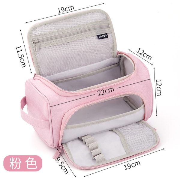 Multifunktionell pennväska med stor kapacitet pink