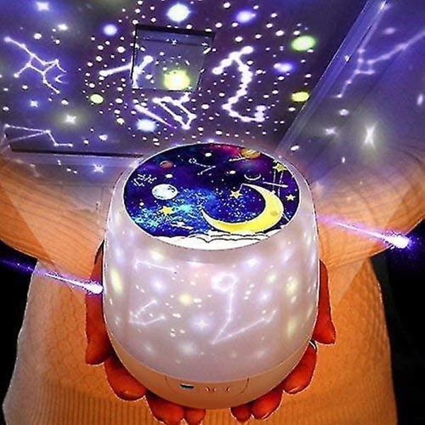 Nattljus för barn -luckkid Multifunktionell nattlampa Stjärna projektorlampa för att dekorera födelse