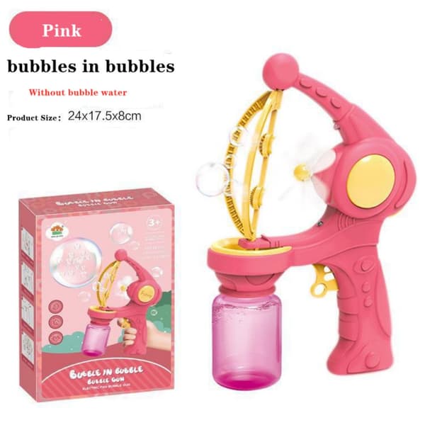 Leksaker för automatisk bubbelmaskin för barn pink