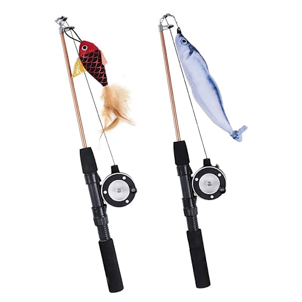 Fiskspö Feather Cat Accessories Interaktion Lindra tristess Liten fisk Kattleksak Clownfish