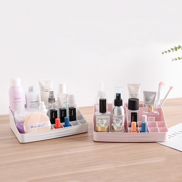 Desktop Diverse Makeup Kosmetisk Make Up Brush Opbevaringsetui white 23.6*18.5*7.5cm