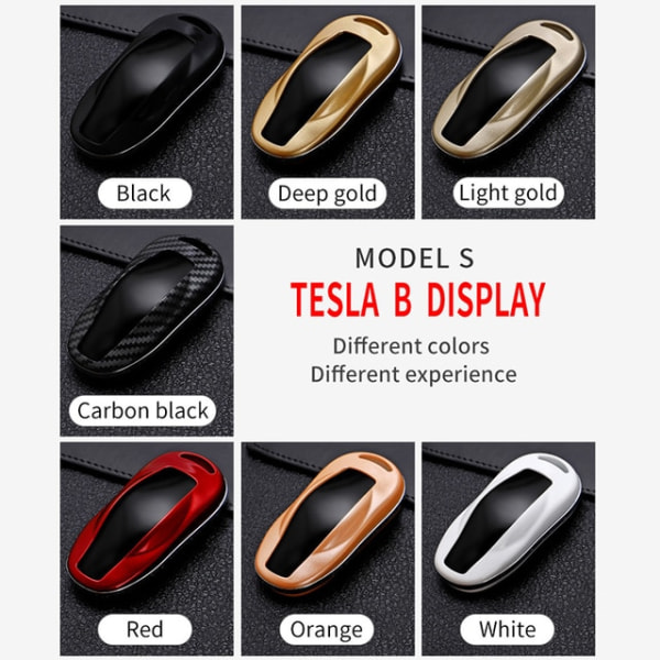 Ny ABS Carbon Fibe Car Remote Key Fuld Cover Case Shell Til Tesla Model 3 Model S Model X Car Smart Key Tilbehør Holder Fob black for model s model 3