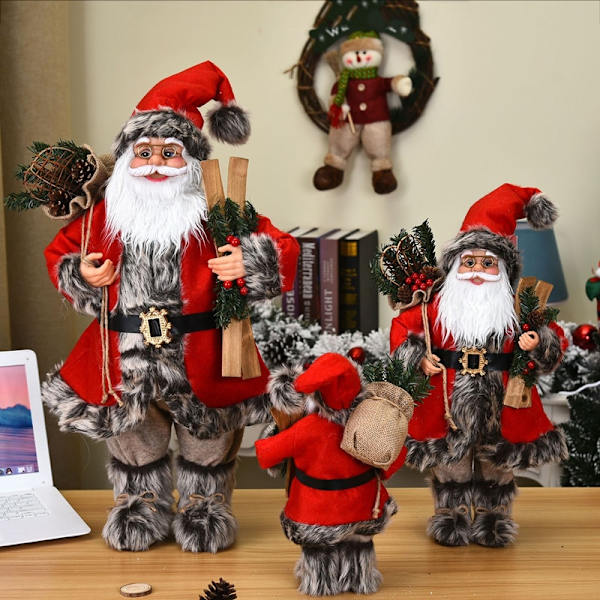 Santa Claus Statyett Traditionell Jul Stående Statyett Santa 30cm