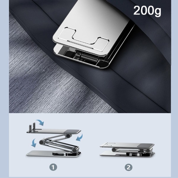 360 Rotation Aluminium Universal Phone Justerbart Tablettställ gray 68*120*180mm