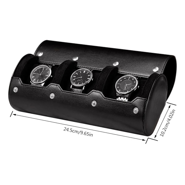 Urkasse Ko læder rejsehåndled smykker opbevaring black 24.5×10.2×7.3CM