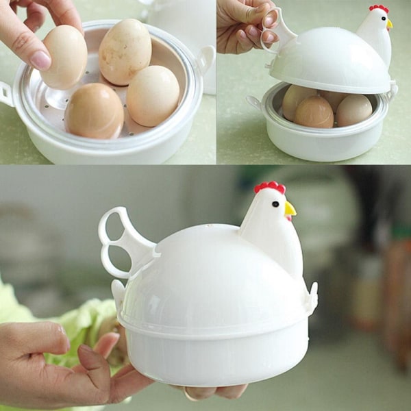 Mikrovågsugn Egg Form Kokt äggform white