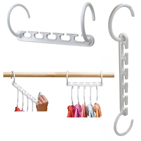 Ripustin - Vaateripustin - Liitoskoukku - Organizer hopea black 5pcs