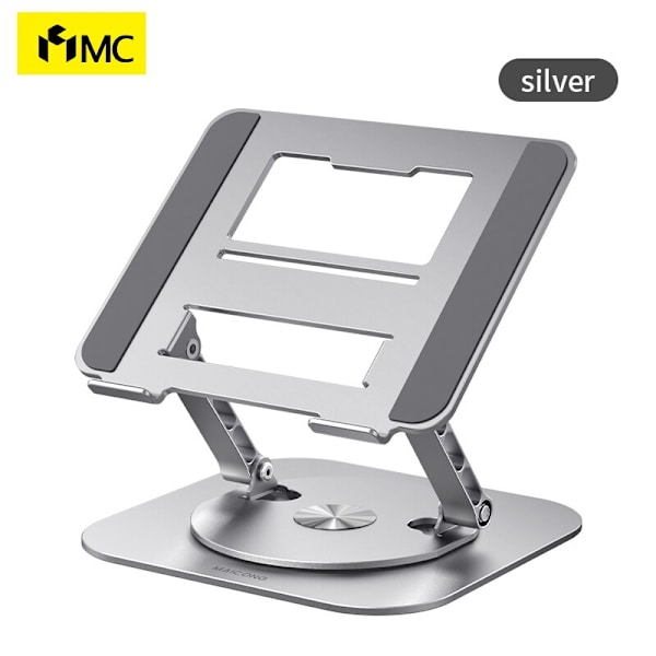 Laptop 360° roterbar notebook løftebar aluminiumslegering stander silver