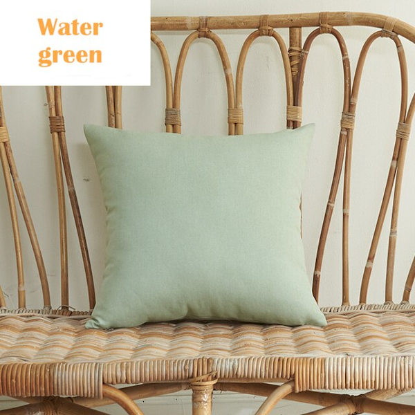 Solid vandtæt pudebetræk Enkel ren farve farvet polyester pudebetræk Vandtæt dekorativ pudebetræk til sofa Watergreen 45X45CM