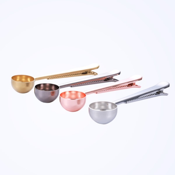 To-i-en forseglingsclips for kaffeske i rustfrit stål rosegold 17.5x3.7cm