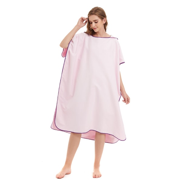 Microfiber hurtigtørrende badehåndklæde med hætte badekåbe pink 110x90cm