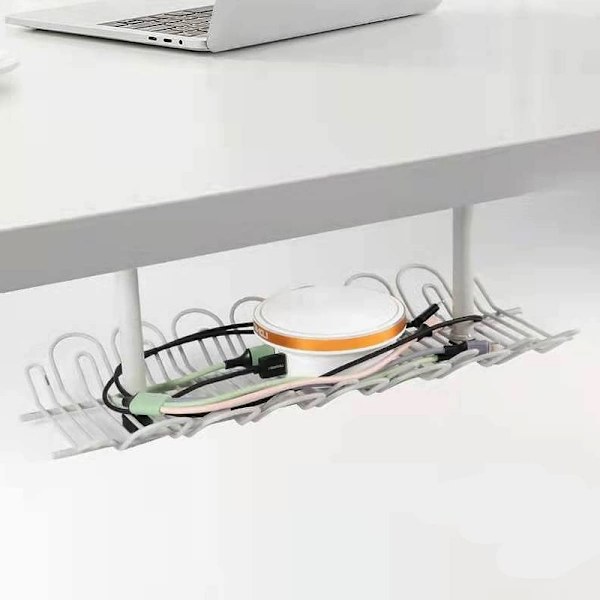 Skrivebordskabelstyringsbakke under bordstik Hængeholder Power Strip opbevaringsstativ Gray