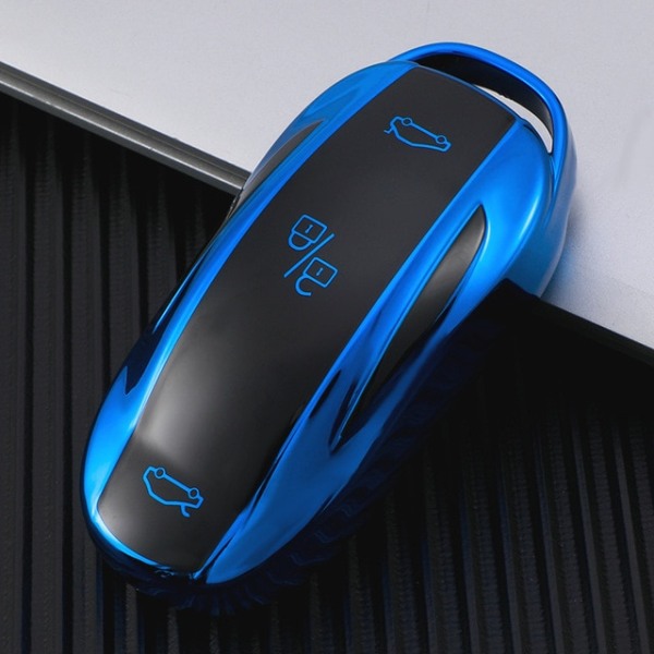 TPU Car Key Case Cover til Tesla Model 3 Model X Model S Model Y Taske Smart Keys Protector blue for model s