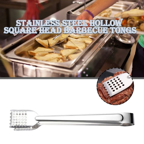 Madlavningstang Praktisk brug Salat Bagning Fisk og skaldyr Bøf Frikadeller Tang Grib rustfrit stål silver