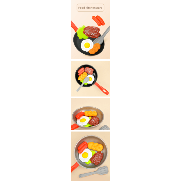 8 delar simulering kök barnleksaker black