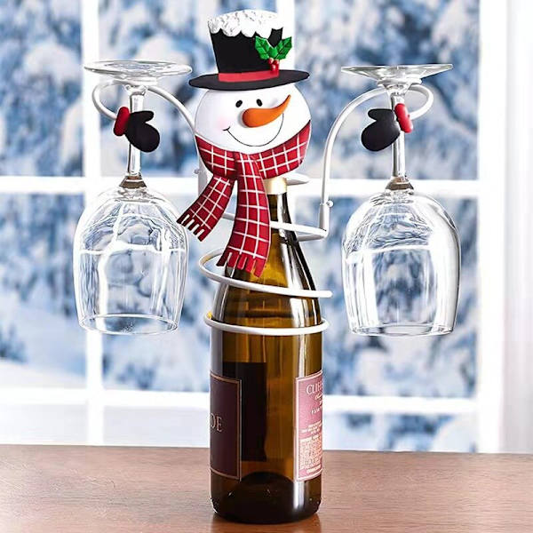 Kreativ vinflaskhållare Santa Claus Snowman Hållare Bägare snowman