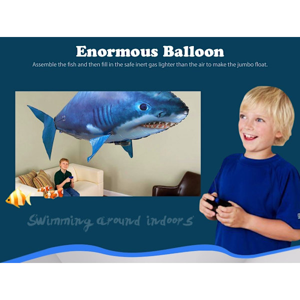 Fjärrkontroll Shark Toys Air Simning blue 155 x 100 x 60cm