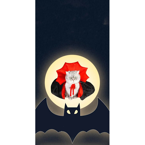 Pet Halloween kostume Sød Cosplay Cape Vampyr Kat Hunde Cape black+red One size
