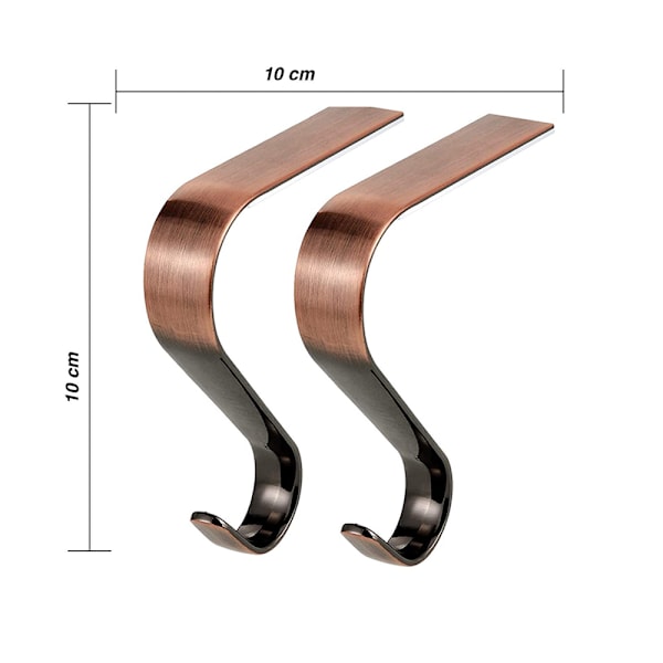 Julstrumpa Hållare Metall Öppen spis Strumpkrok Red bronze